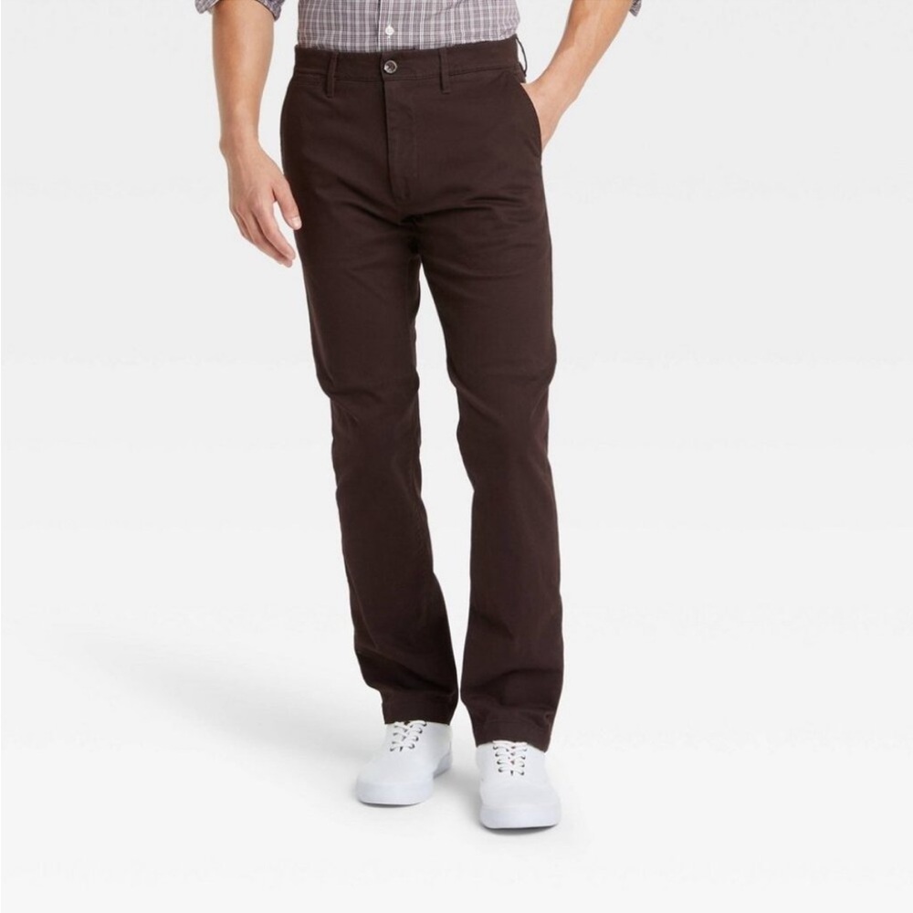 NEW! Men's Every Wear Slim Fit Chino Pants, Brown - Goodfellow - Stretch